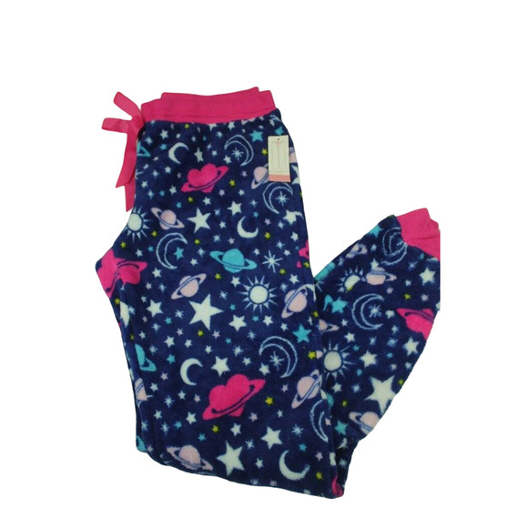 Bobbie Brooks Womens Pajama Pants XL Soft Fleece Lounge Sleepwear Stars Planets - Picture 3 of 10